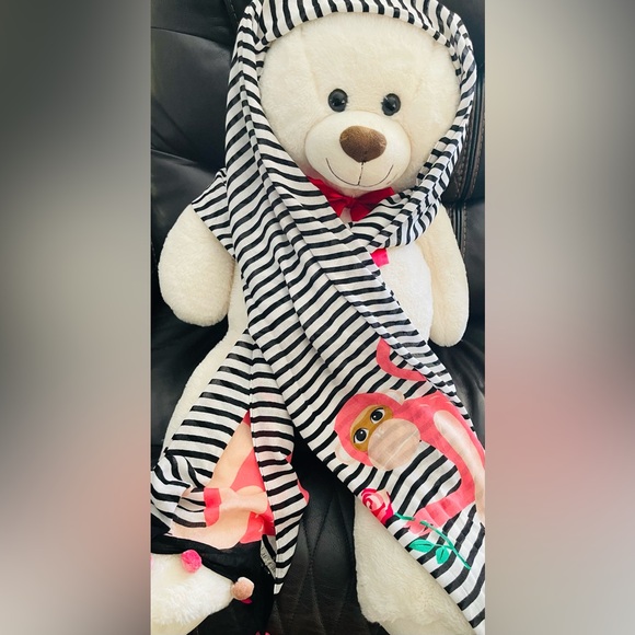Rare Kate Spade Monkey Rose Striped Long Scarf - Picture 7 of 9